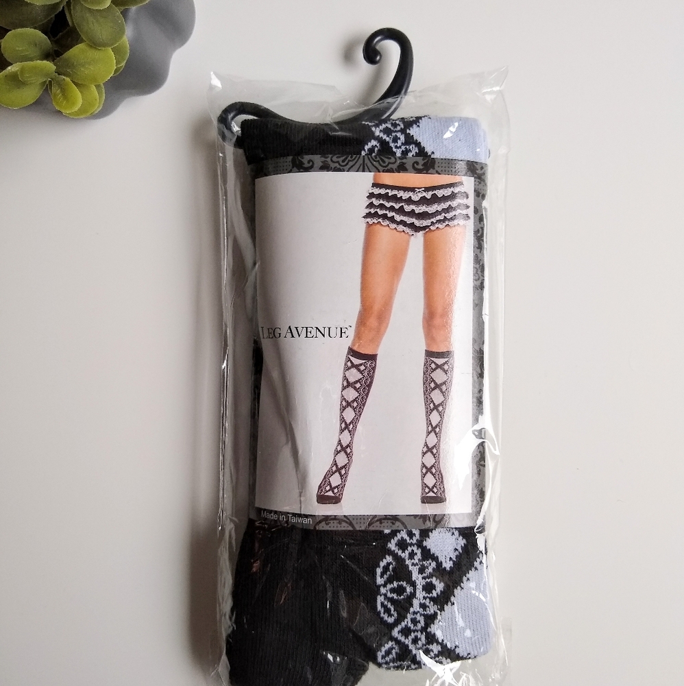 NWT Faux Lace Knee High Socks